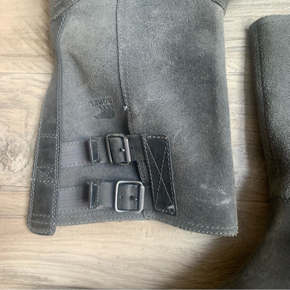 Sorel Major Pull On Buckle Suede Leather Contrast Boots - Picture 4 of 16
